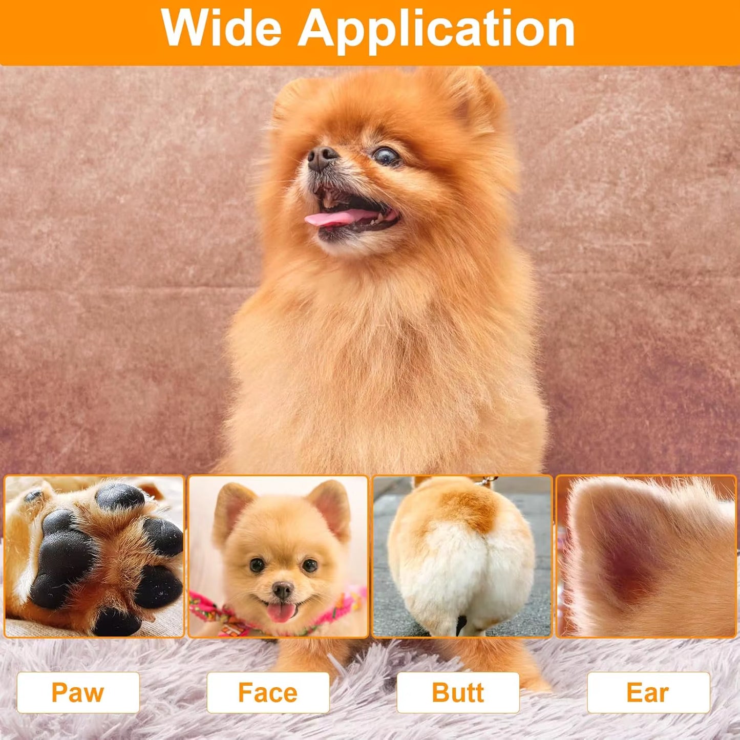 Portable Dog Paw Trimmer with LED Light Waterproof Electric Pet Hair Clipper Low Noise Face Feet Ear Hip Hair Paw Shaver