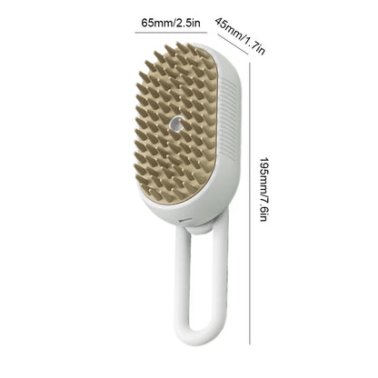 Cat Dog Brush, USB Rechargeable Pet Grooming Comb with Electric Water Spray, Dog Cat Massage Brush for Short Long Haired Pets Brush Massage-Self Cleaning (White)